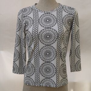J. McLaughlin Geometric Print Tee Top